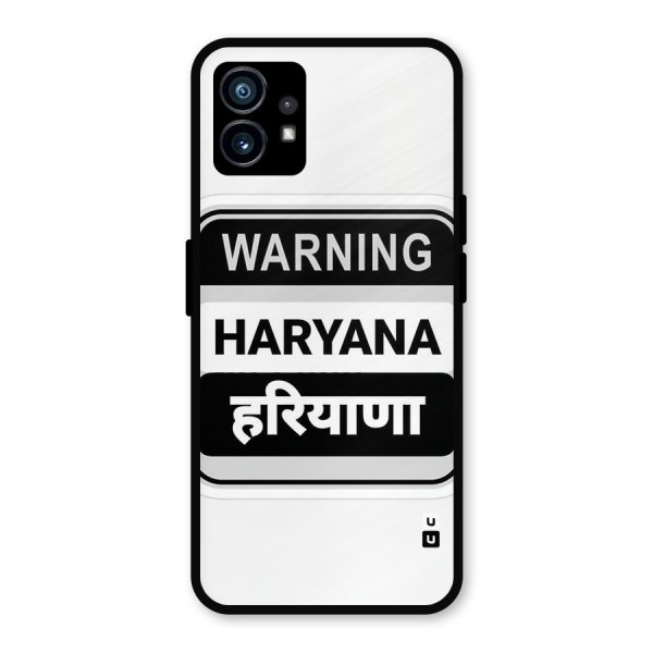 Haryana Warning Metal Back Case for Nothing Phone 1