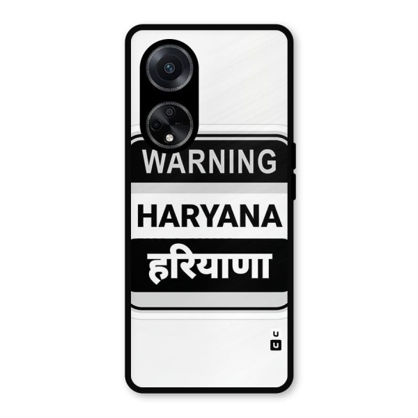 Haryana Warning Metal Back Case for Oppo F23