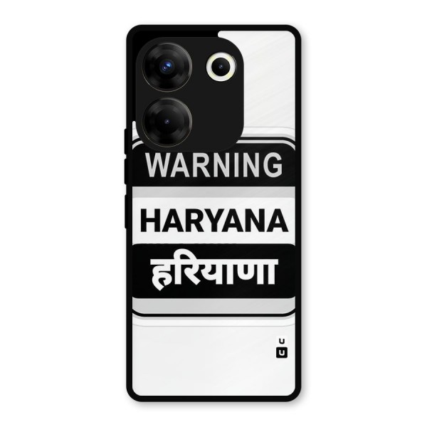 Haryana Warning Metal Back Case for Tecno Camon 20 Pro