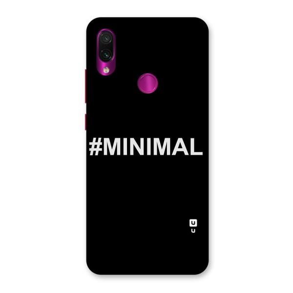 Hashtag Minimal Black Back Case for Redmi Note 7 Pro