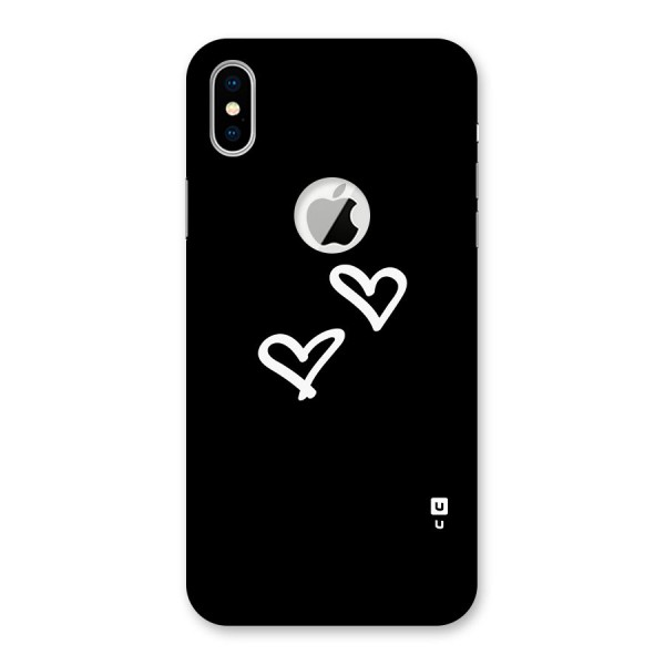 Hearts Love Back Case for iPhone XS Logo Cut