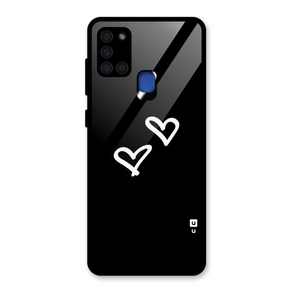 Hearts Love Glass Back Case for Galaxy A21s