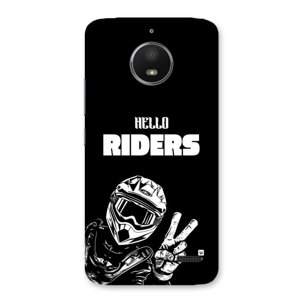 Hello Riders Back Case for Moto E4