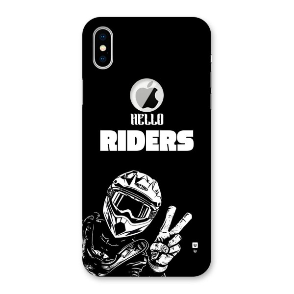 Hello Riders Back Case for iPhone XS Logo Cut