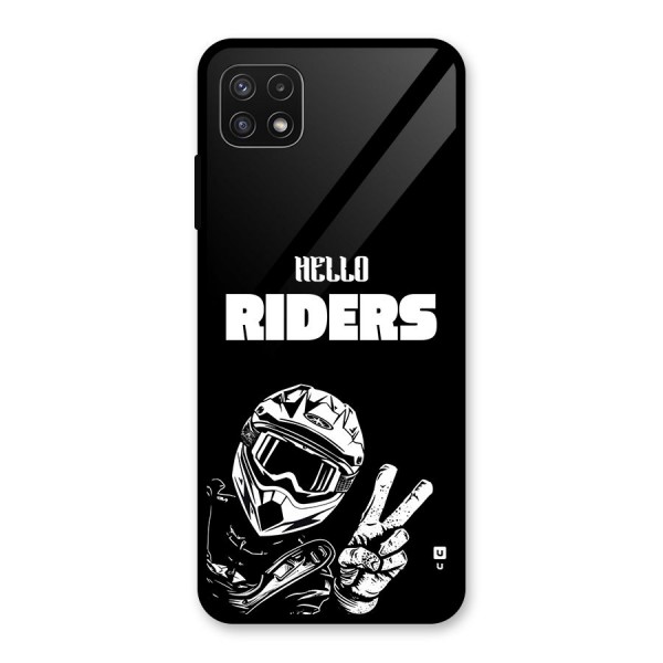 Hello Riders Glass Back Case for Galaxy A22 5G