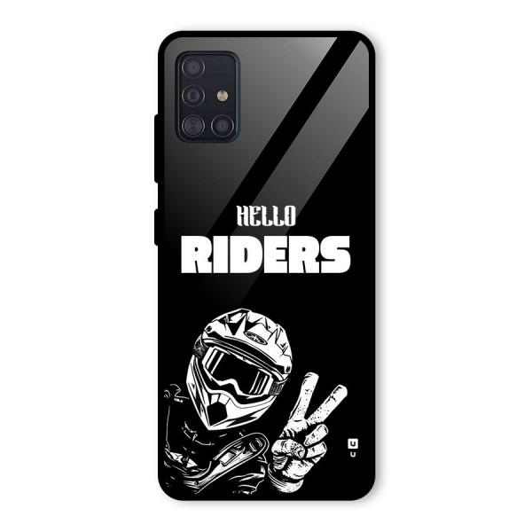 Hello Riders Glass Back Case for Galaxy A51