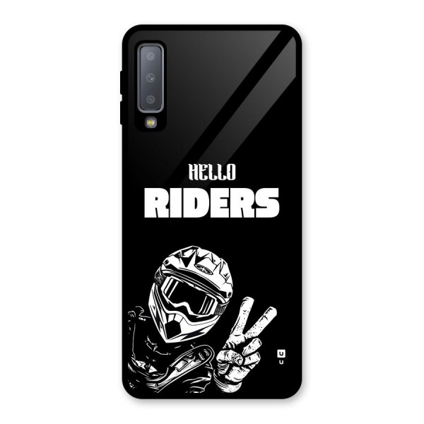 Hello Riders Glass Back Case for Galaxy A7 (2018)