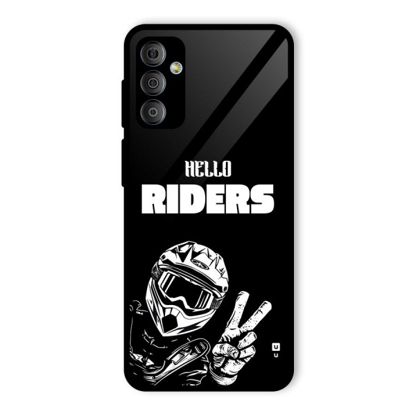 Hello Riders Glass Back Case for Galaxy F23