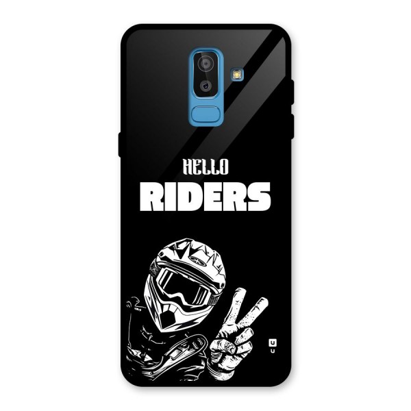 Hello Riders Glass Back Case for Galaxy J8