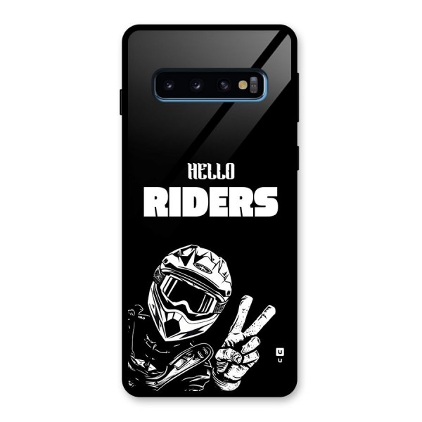 Hello Riders Glass Back Case for Galaxy S10