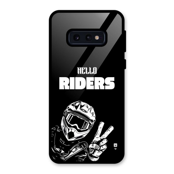 Hello Riders Glass Back Case for Galaxy S10e