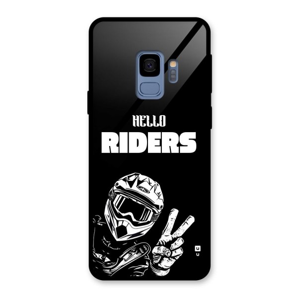 Hello Riders Glass Back Case for Galaxy S9