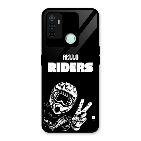 Hello Riders Glass Back Case for Oppo A53