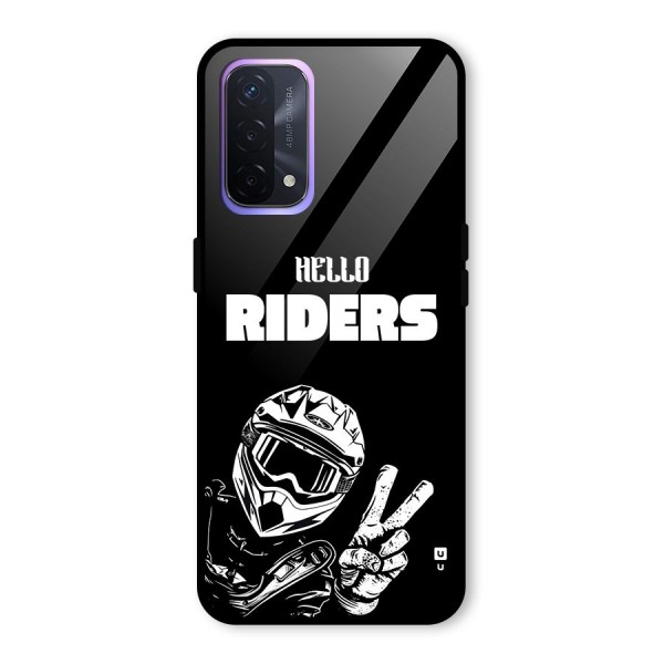 Hello Riders Glass Back Case for Oppo A74 5G