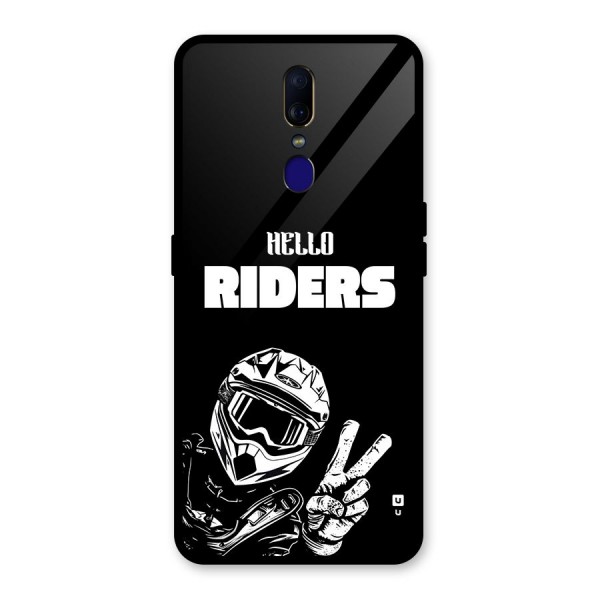 Hello Riders Glass Back Case for Oppo F11