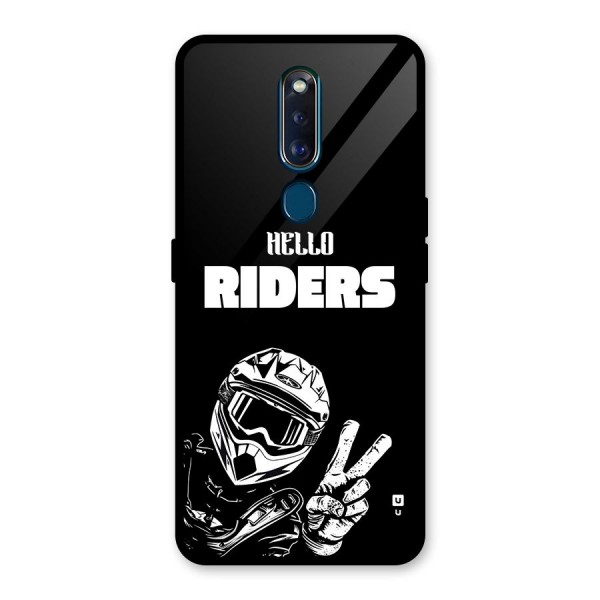 Hello Riders Glass Back Case for Oppo F11 Pro