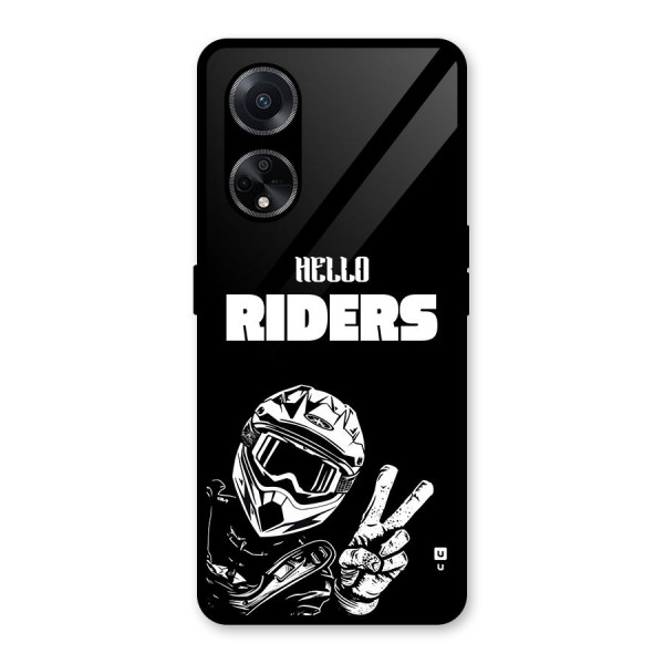 Hello Riders Glass Back Case for Oppo F23