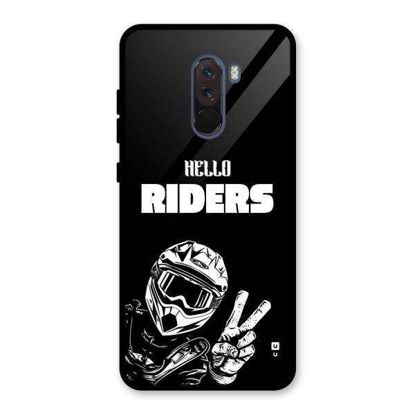 Hello Riders Glass Back Case for Poco F1