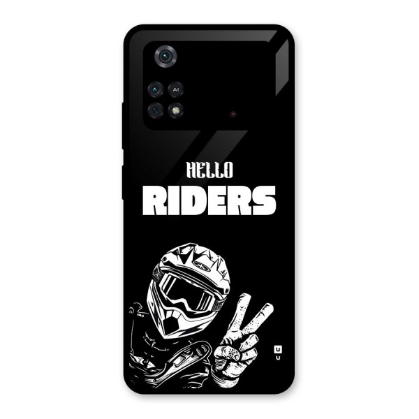 Hello Riders Glass Back Case for Poco M4 Pro 4G