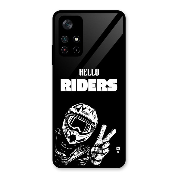 Hello Riders Glass Back Case for Poco M4 Pro 5G