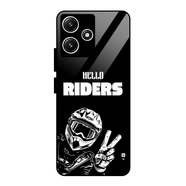 Hello Riders Glass Back Case for Poco M6 Pro