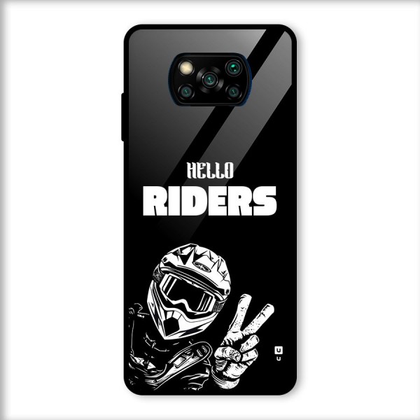 Hello Riders Glass Back Case for Poco X3