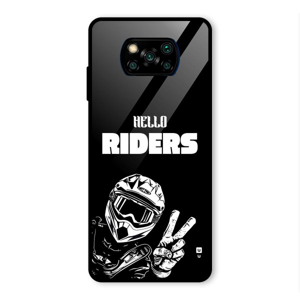 Hello Riders Glass Back Case for Poco X3 Pro