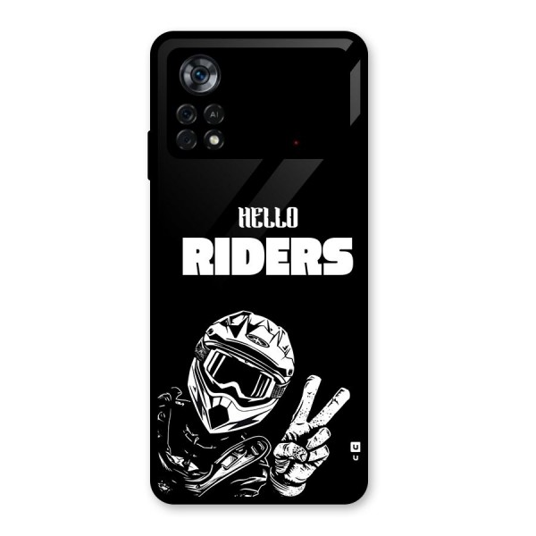 Hello Riders Glass Back Case for Poco X4 Pro 5G