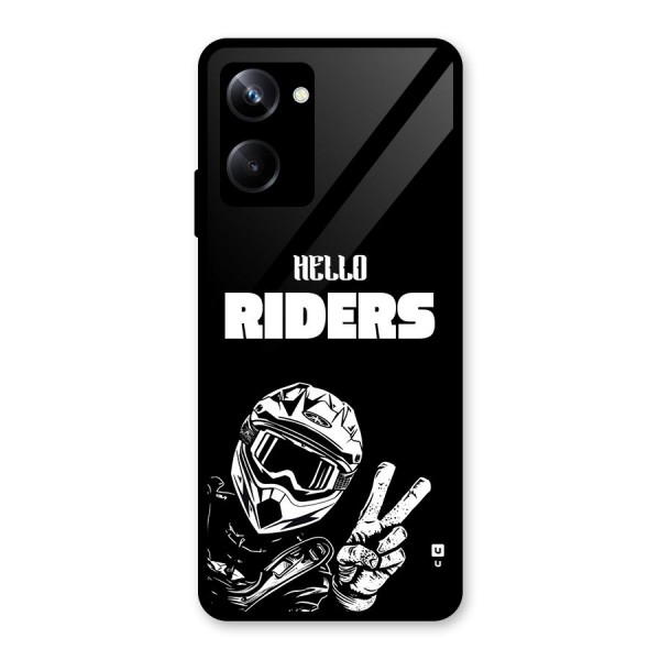 Hello Riders Glass Back Case for Realme 10 Pro