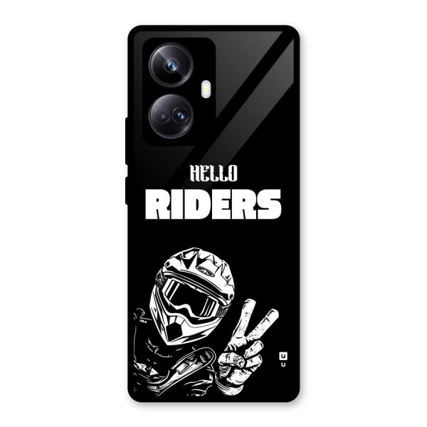 Hello Riders Glass Back Case for Realme 10 Pro Plus