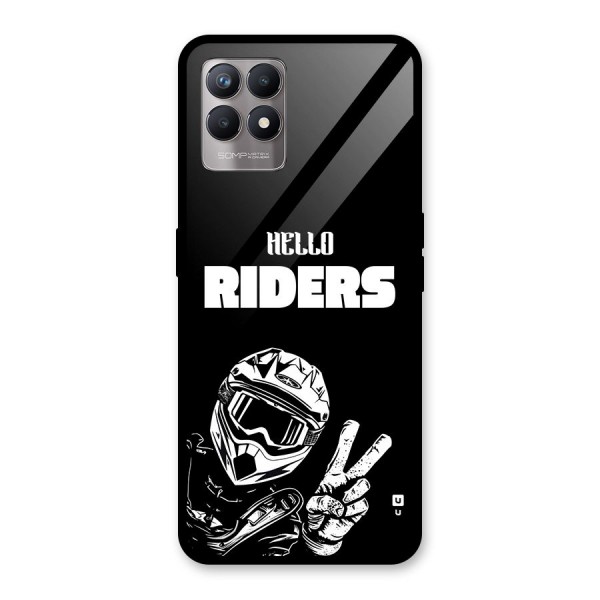 Hello Riders Glass Back Case for Realme 8i