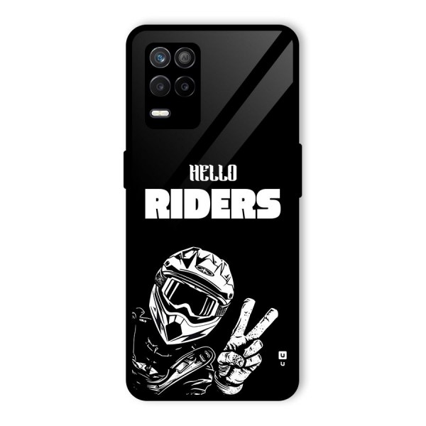 Hello Riders Glass Back Case for Realme 8s 5G