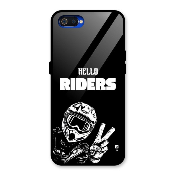 Hello Riders Glass Back Case for Realme C2