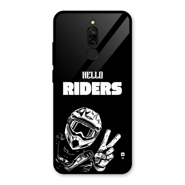 Hello Riders Glass Back Case for Redmi 8