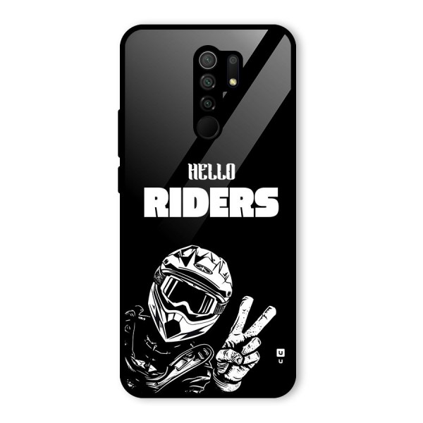 Hello Riders Glass Back Case for Redmi 9 Prime