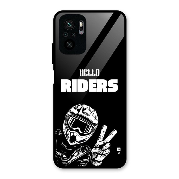 Hello Riders Glass Back Case for Redmi Note 10