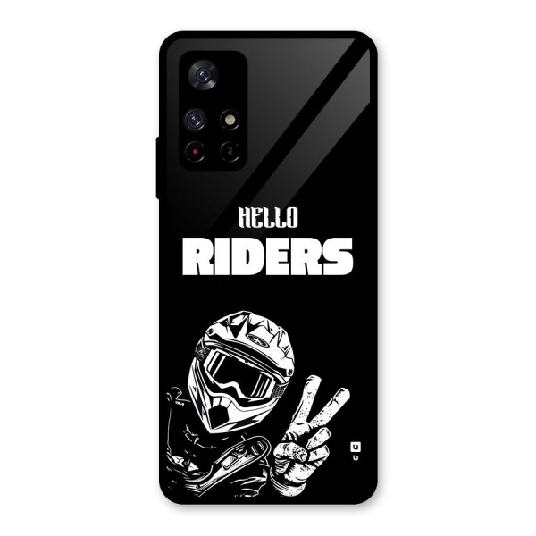 Hello Riders Glass Back Case for Redmi Note 11T 5G