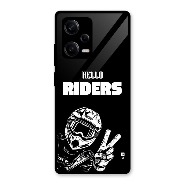 Hello Riders Glass Back Case for Redmi Note 12 Pro