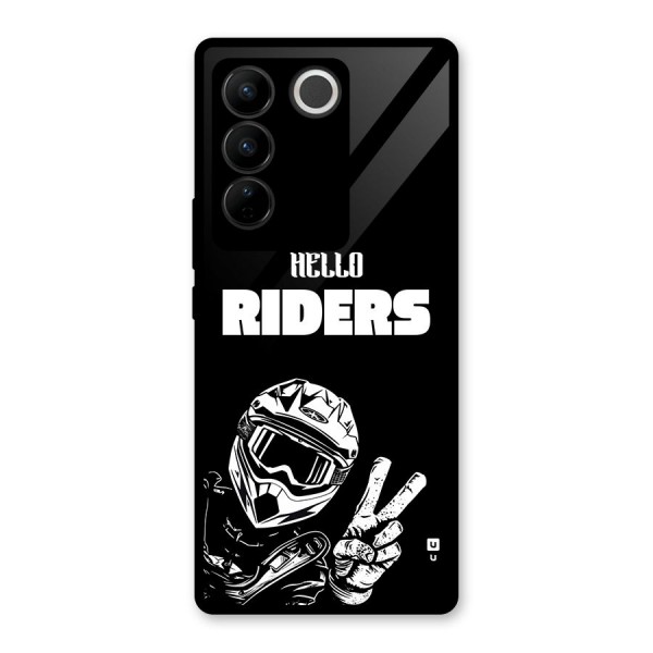 Hello Riders Glass Back Case for Vivo V27 Pro