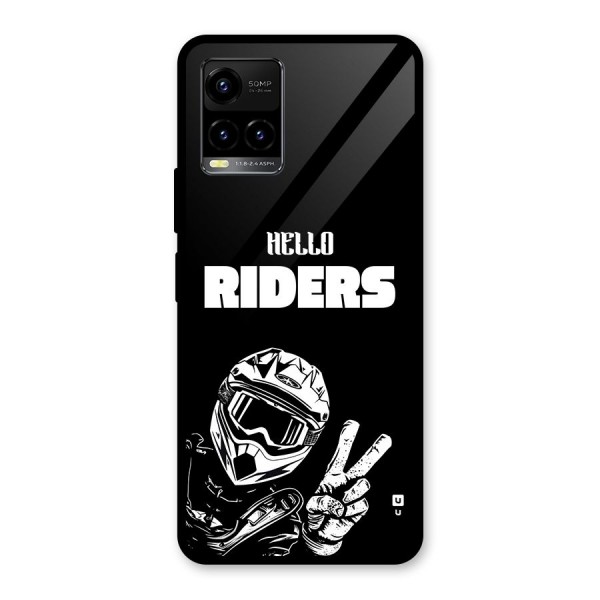 Hello Riders Glass Back Case for Vivo Y21A