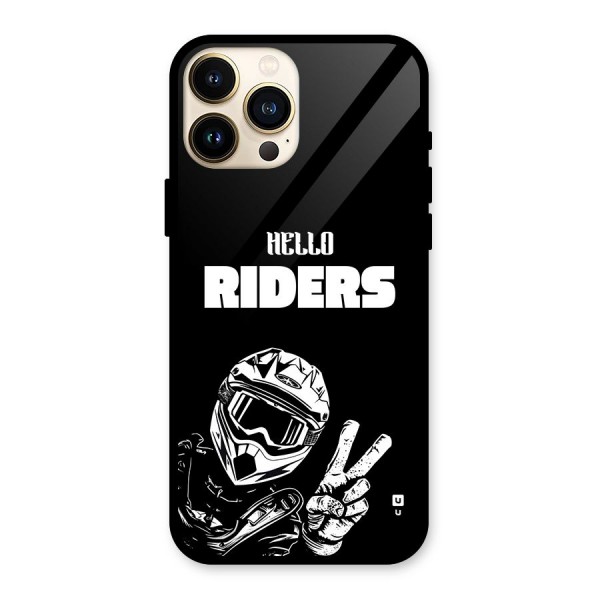 Hello Riders Glass Back Case for iPhone 13 Pro Max