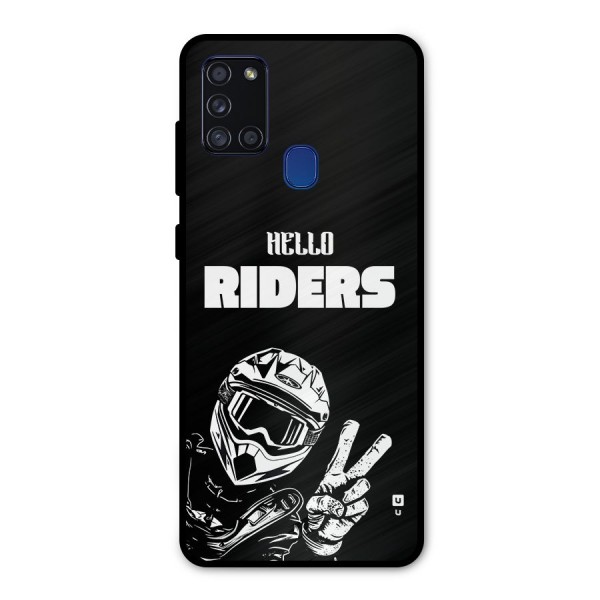 Hello Riders Metal Back Case for Galaxy A21s