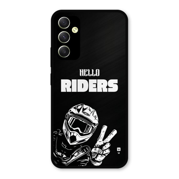 Hello Riders Metal Back Case for Galaxy A34