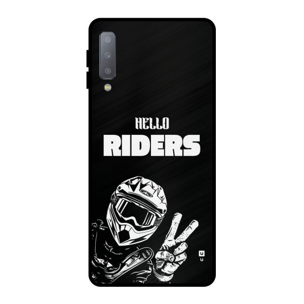 Hello Riders Metal Back Case for Galaxy A7 (2018)