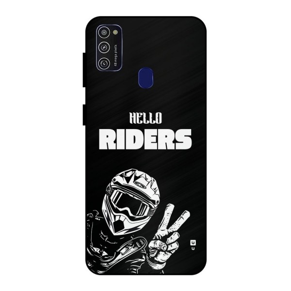 Hello Riders Metal Back Case for Galaxy M21