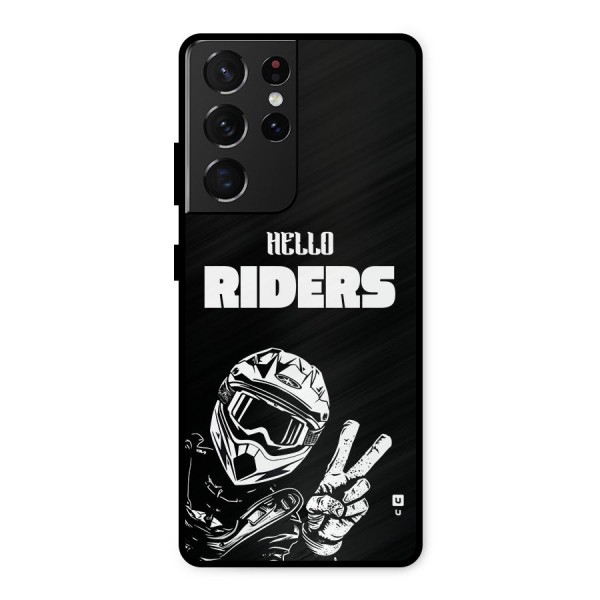 Hello Riders Metal Back Case for Galaxy S21 Ultra 5G