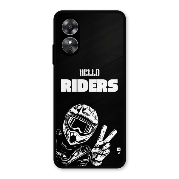 Hello Riders Metal Back Case for Oppo A17