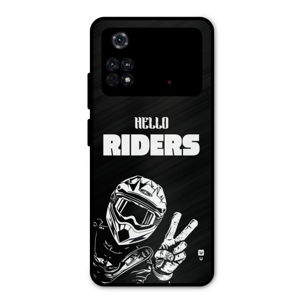 Hello Riders Metal Back Case for Poco M4 Pro 4G