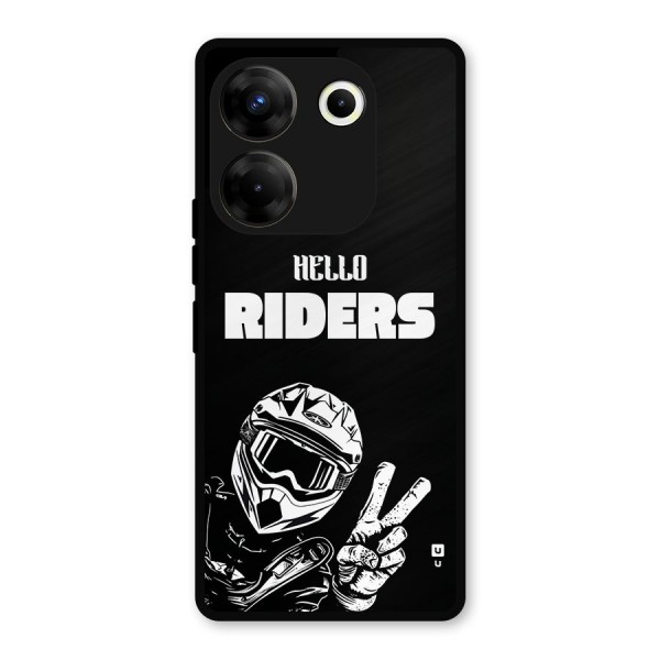 Hello Riders Metal Back Case for Tecno Camon 20