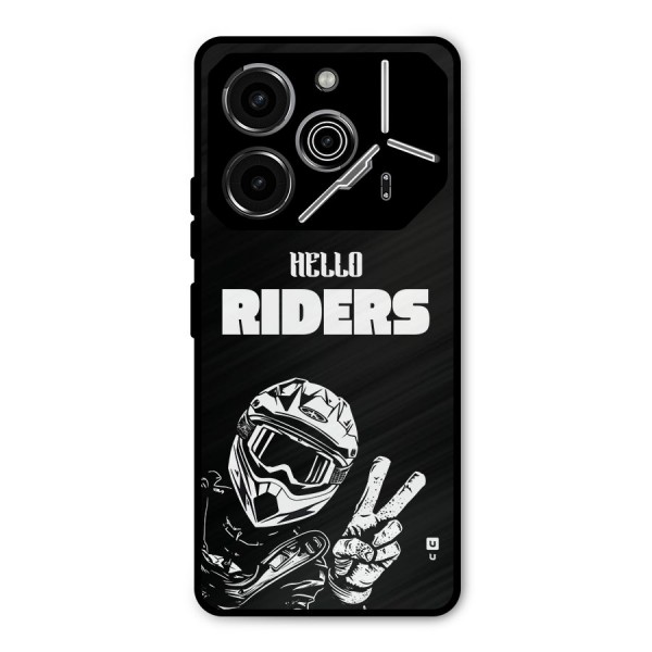 Hello Riders Metal Back Case for Tecno Pova 6 Pro